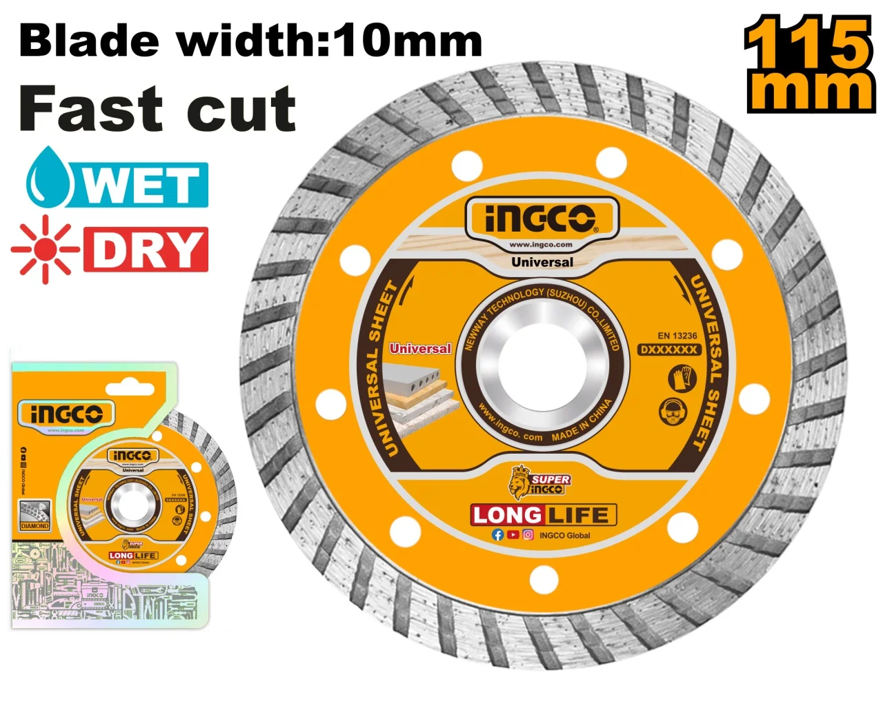 Disc Diamantat Turbo 180mmX7,5mm INGCO DMD031802