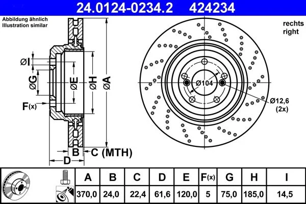 Disc frana ATE 24.0124-0234.2