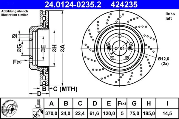 Disc frana ATE 24.0124-0235.2