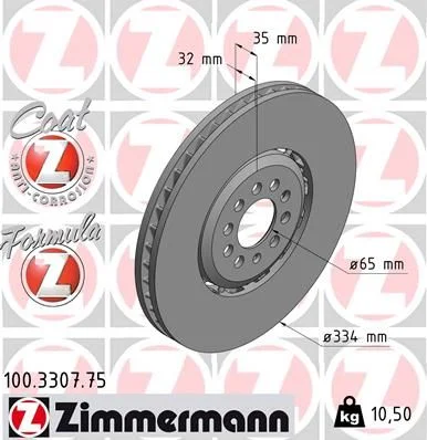Disc frana ZIMMERMANN 100.3307.75