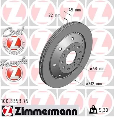 Disc frana ZIMMERMANN 100.3353.75