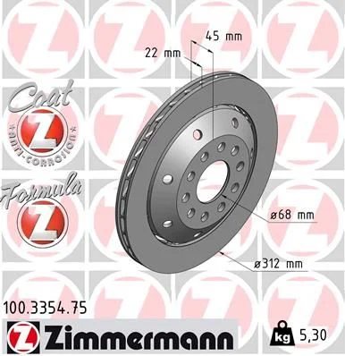 Disc frana ZIMMERMANN 100.3354.75