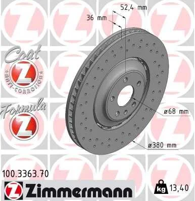 Disc frana ZIMMERMANN 100.3363.70