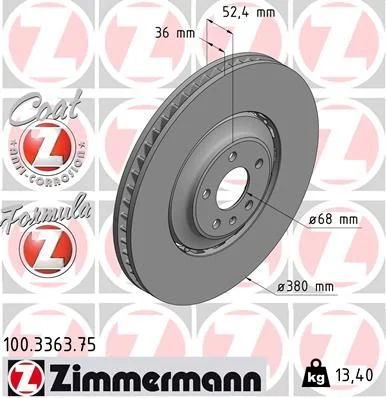 Disc frana ZIMMERMANN 100.3363.75