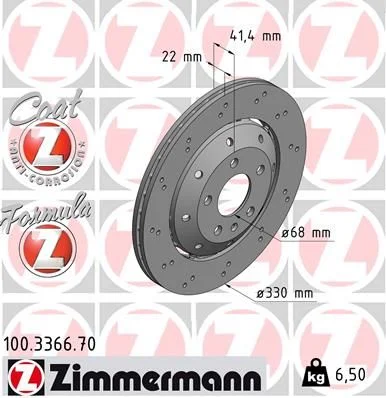 Disc frana ZIMMERMANN 100.3366.70