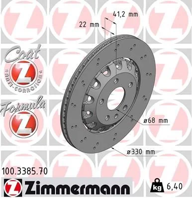 Disc frana ZIMMERMANN 100.3385.70