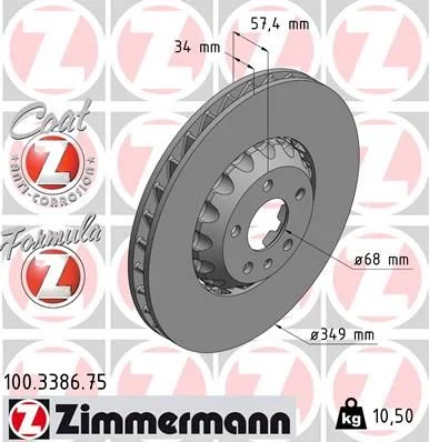 Disc frana ZIMMERMANN 100.3386.75