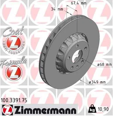 Disc frana ZIMMERMANN 100.3391.75