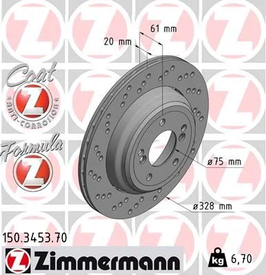 Disc frana ZIMMERMANN 150.3453.70