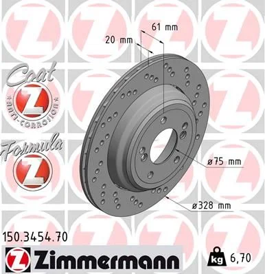 Disc frana ZIMMERMANN 150.3454.70