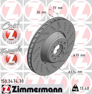 Disc frana ZIMMERMANN 150.3474.70