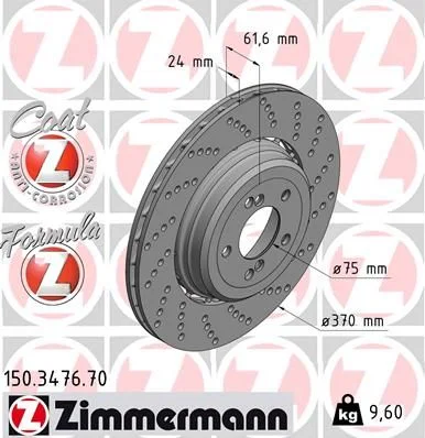 Disc frana ZIMMERMANN 150.3476.70