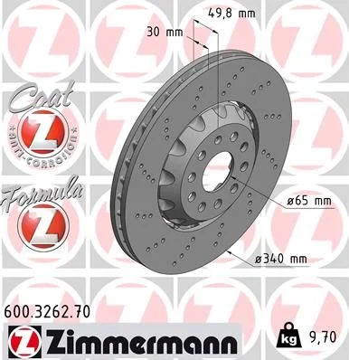 Disc frana ZIMMERMANN 600.3262.70