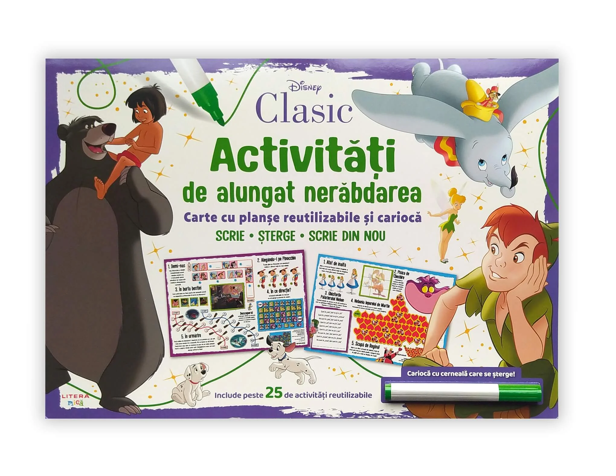 Disney Clasic. Activitati de alungat nerabdarea. Carte cu planse reutilizabile si carioca