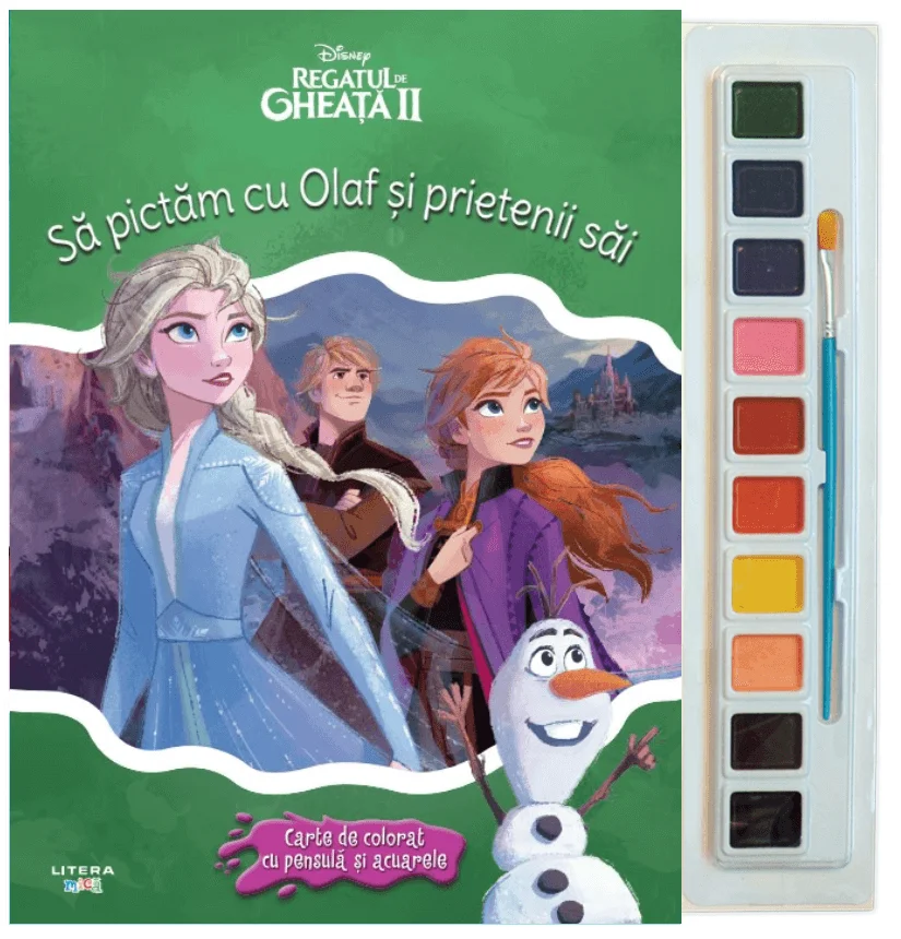 Disney. Regatul de gheata II. Sa pictam cu Olaf si prietenii sai. Carte de colorat cu pensula si acuarele