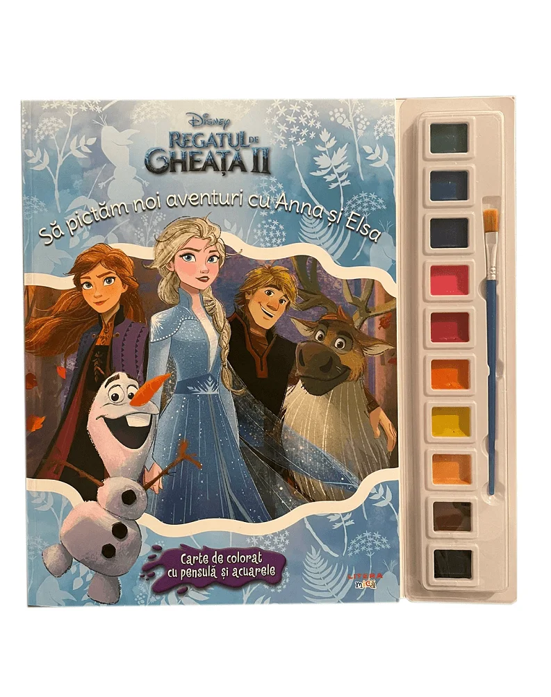 Disney. Regatul de gheață II. Să pictăm noi aventuri cu Anna și Elsa. Carte de colorat cu pensulă și acuarele