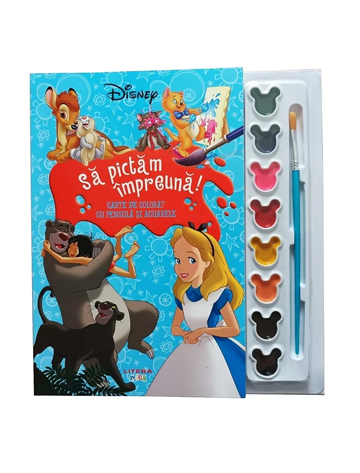 Disney. Să pictăm împreună! Carte de colorat cu pensulă și acuarele
