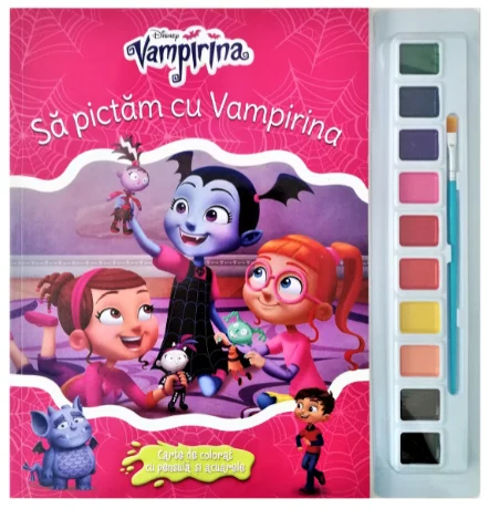 Disney. Vampirina. Să pictăm cu Vampirina. Carte de colorat cu pensulă și acuarele