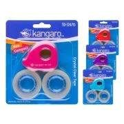Dispenser birou Kangaro mini TD-124/Y3, cu 2 benzi adezive transparente incluse, diverse culori