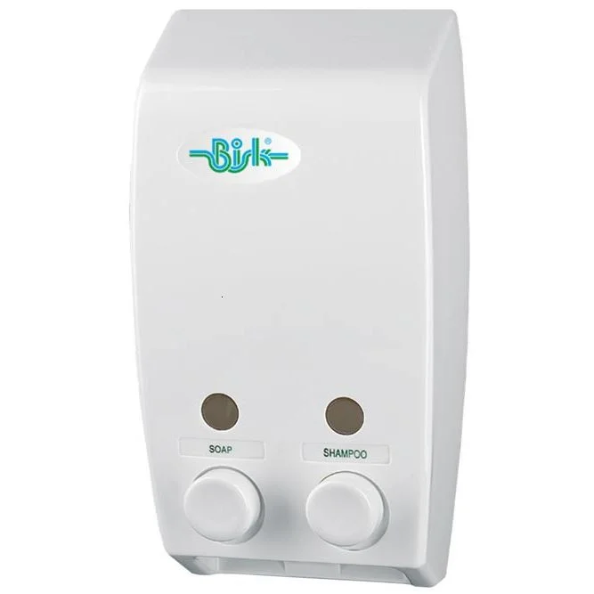 Dispenser Bisk sapun lichid dublu 2 x 400 ml, alb