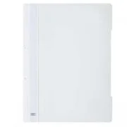 Dosar cu sina Noki, plastic, alb, 2 perforatii pentru arhivare, eticheta interschimbabila pe cotor