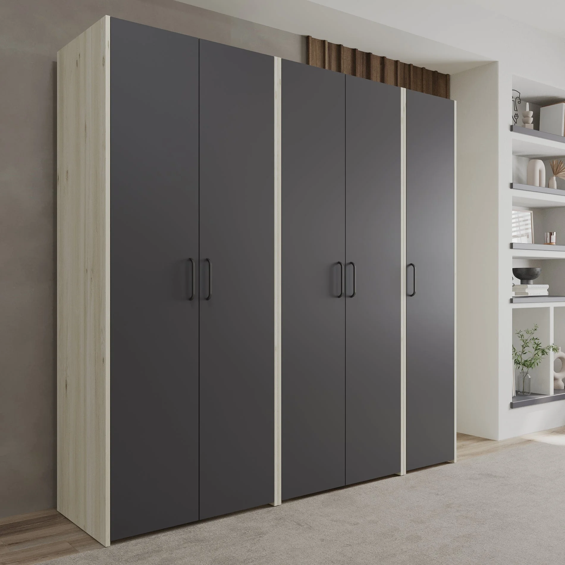 Dressing Malmo V1, Stejar Alb/Antracit, L 204 cm