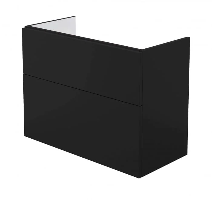 Dulap baie suspendat 80x60x38.5cm pentru lavoar, negru mat, MDF, Deante Prizma