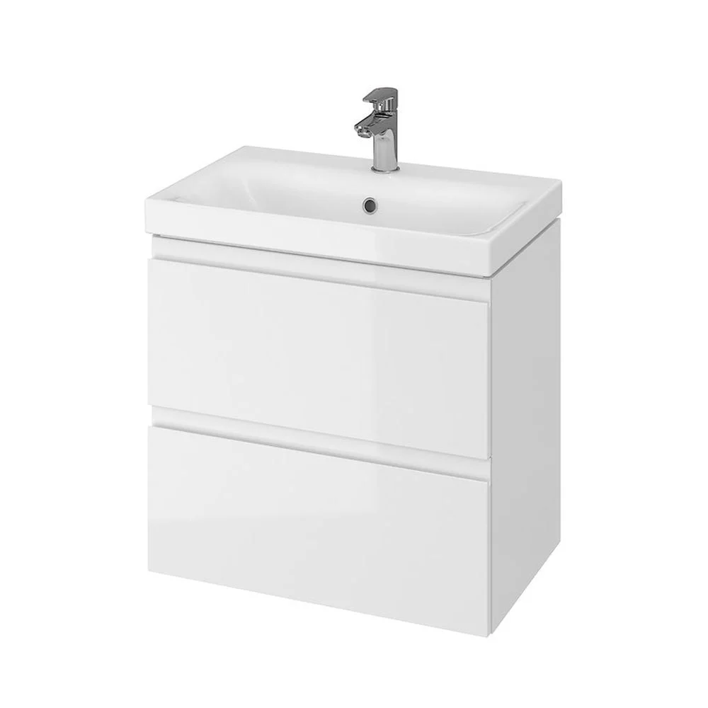 Dulap baie suspendat Cersanit Moduo Slim 60 pentru lavoar incastrabil, alb