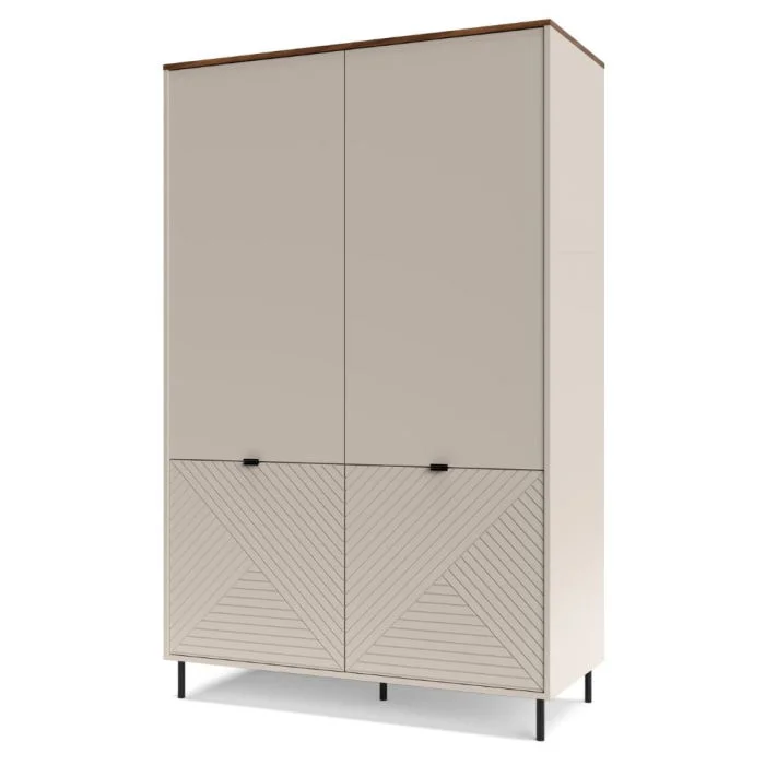 Dulap EVO, 2 usi, casmir + stejar castello, 123,2x54,9x194,5 cm