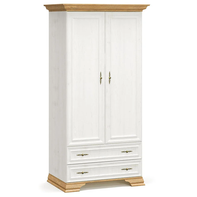 Dulap Jaden  frunze duble Stejar Auriu alb antic 101x62x197,5cm