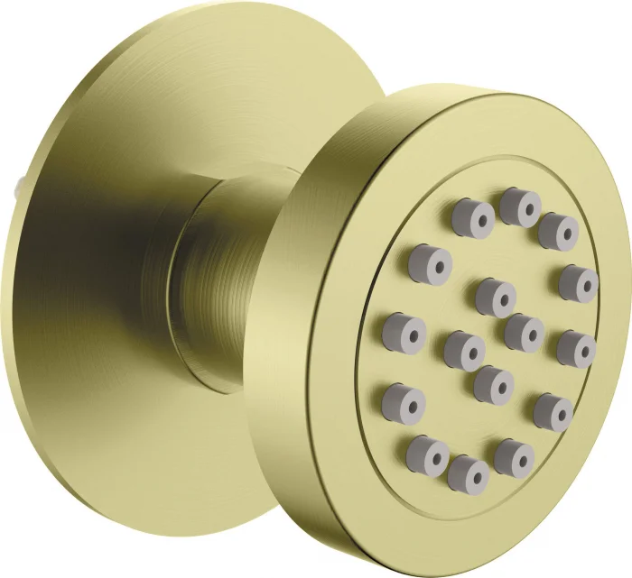 Duza de dus, rotunda. incastrata, sistem anticalcar, auriu, Deante Cascada