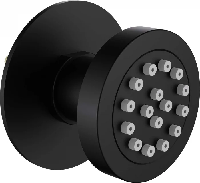 Duza de dus, rotunda. incastrata, sistem anticalcar, negru, Deante Cascada