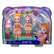 Enchantimals set papusi surori si animalutele lor. Bree Bunny cu Twist si Bedelia Bunny cu Tappy
