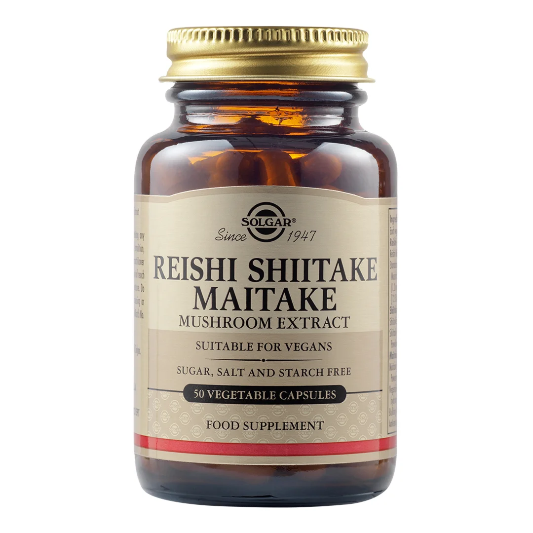 Extract din Ciuperci Reishi, Shiitake și Maitake 50 capsule, Solgar