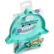 Farfurie compartimentata din silicon, cu ventuza, model rechin, Melii
