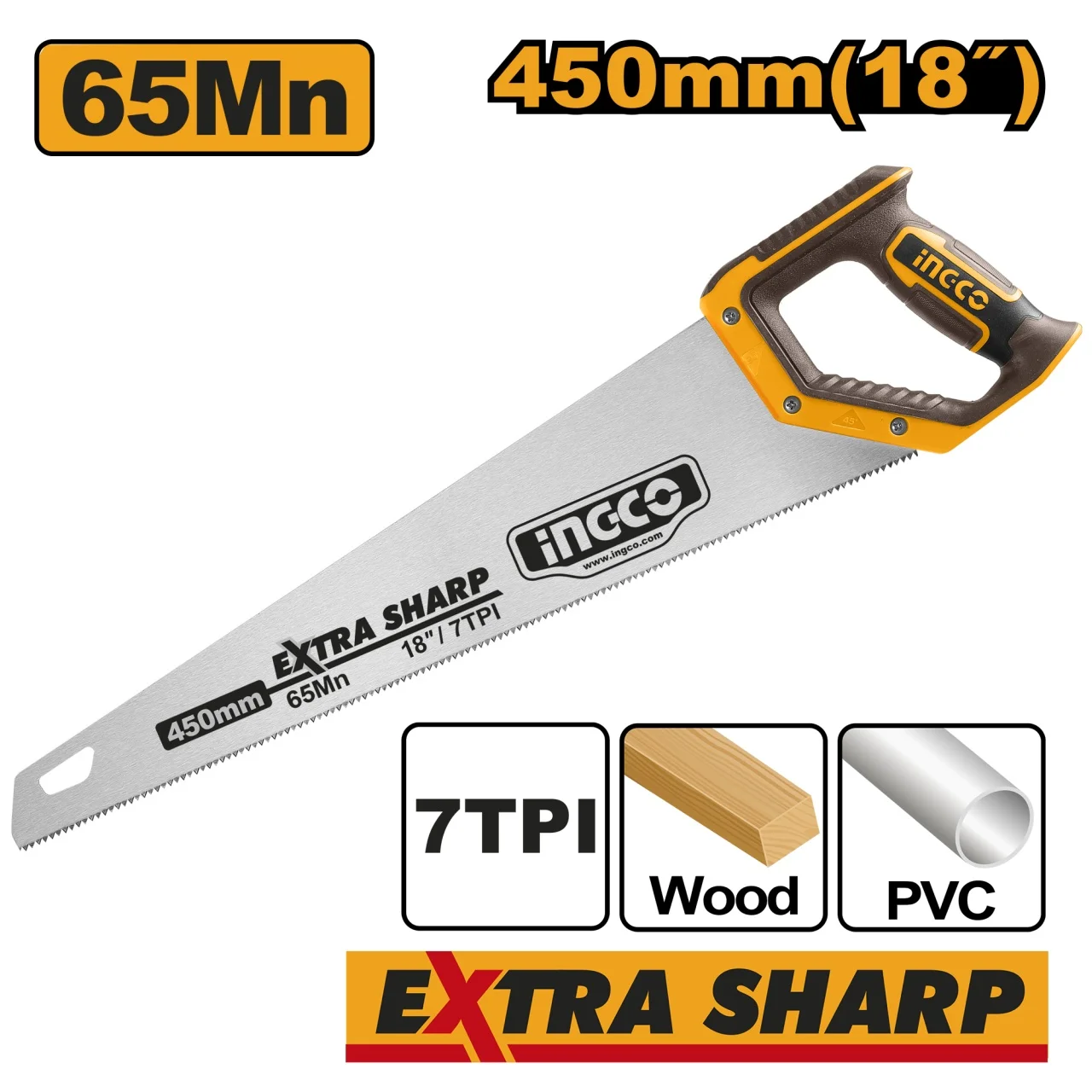 Fierastrau Manual cu Maner Plastic 45cm Super Select INGCO HHAS15450