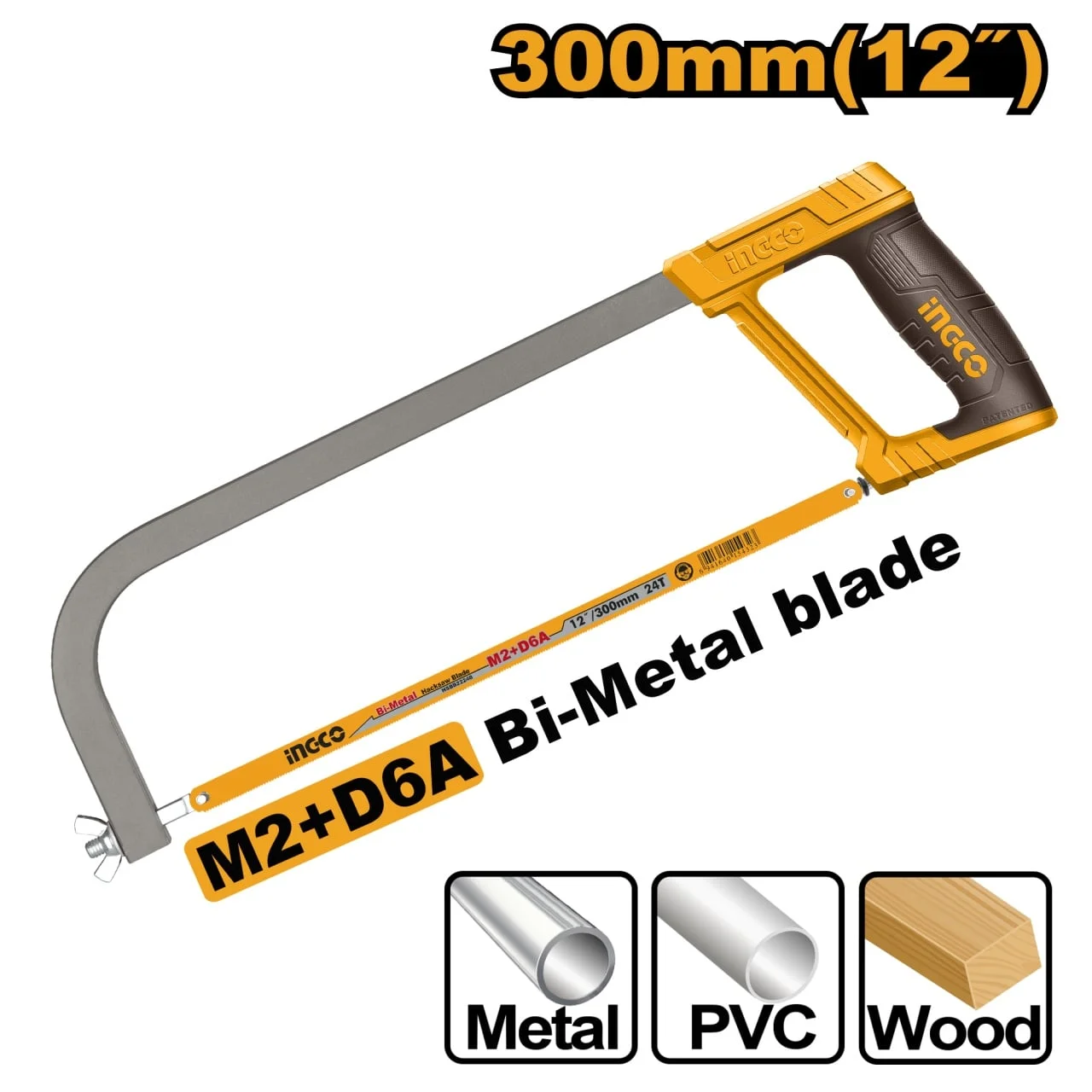 Fierastrau Metal 30cm (Bomfaier) Maner Cauciucat INGCO HHFS3068