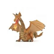 Figurina dragon auriu inaripat cu flacara, Papo