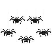 Figurina paianjen, 27x17cm, hartie, negru, PartyTime Halloween, set 5 buc