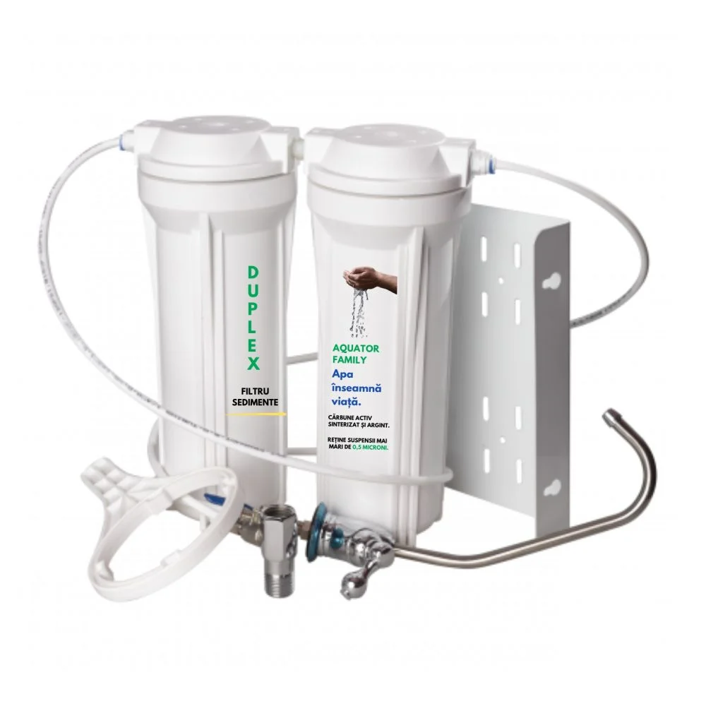 Filtru de apa Aquator Family Duplex, 5000-8000 litri, sistem complet cu rezerva inclusa