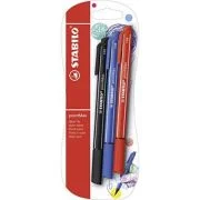 Fineliner Stabilo PointMax, 0. 8 mm, 3 culori/blister, ultramarin, negru, carmin