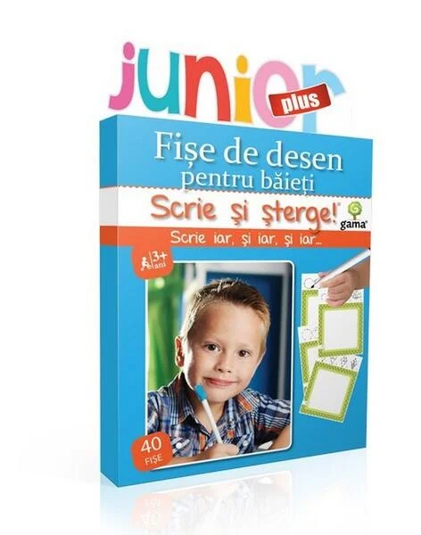 Fişe de desen pentru băieţi. Scrie și șterge! Junior plus (3-5 ani) - Paperback - *** - Gama