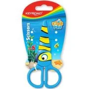 Foarfeca Keyroad Kids Pro KR971403, 13. 0cm, plastic, prescolari, peste albastru, blister