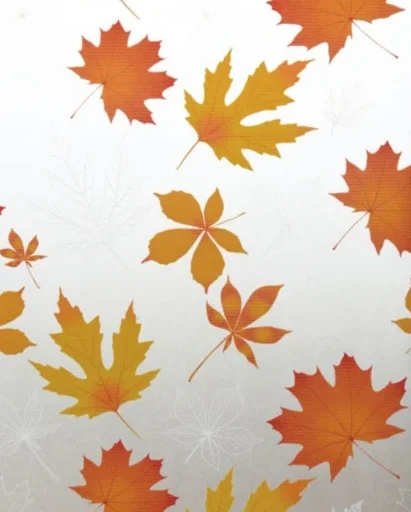 Folie autoadeziva pentru geam frunze aramii 45 x 300 cm