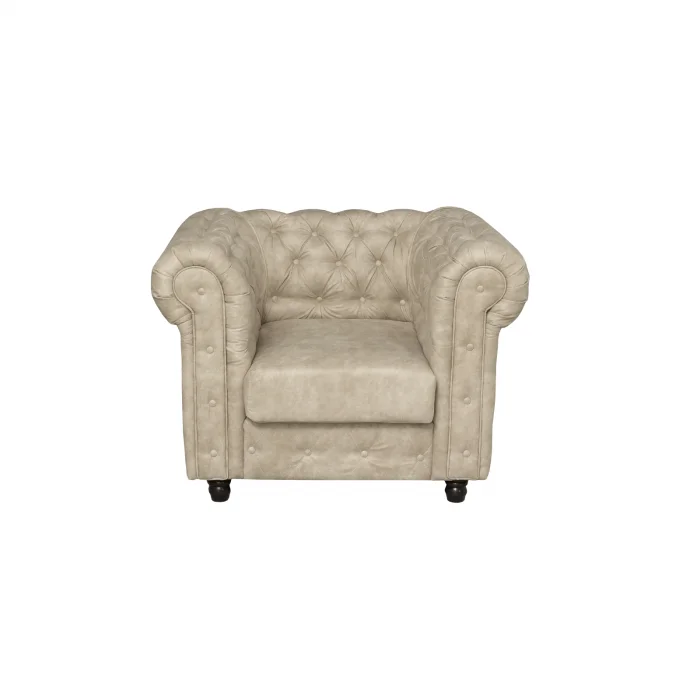 Fotoliu CHESTERFIELD cu arcuri, bej, 105x90x80 cm