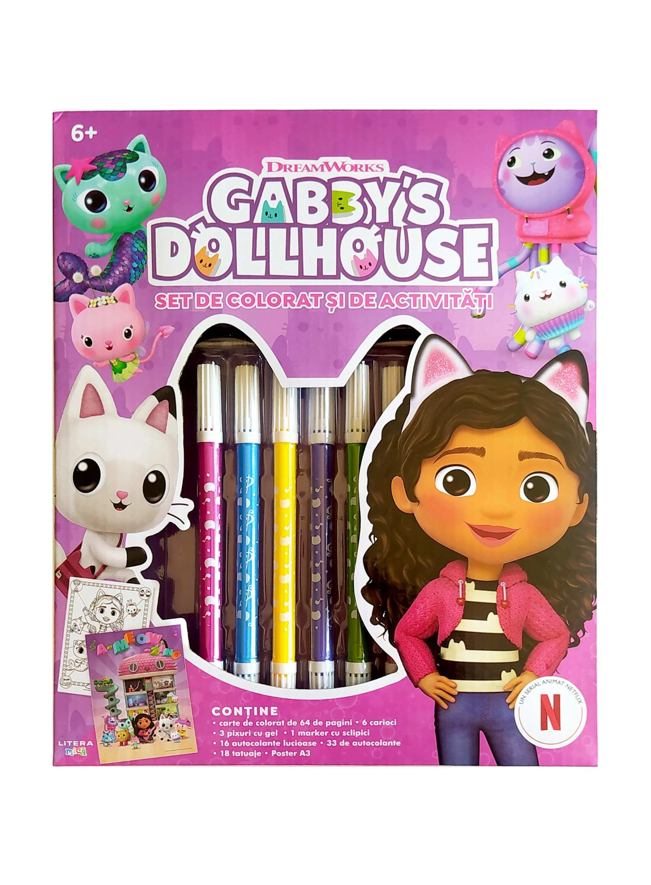 Gabby's Dollhouse. Set de colorat si de activitati