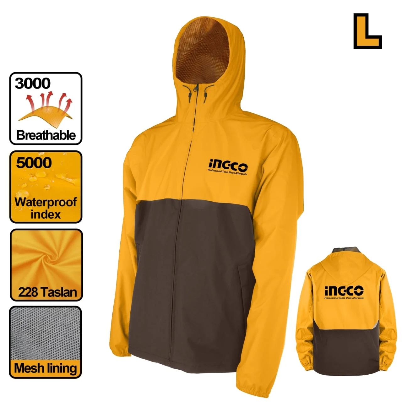Geaca Rezistenta la Apa Vant XXL INGCO HJATL2281.XXL