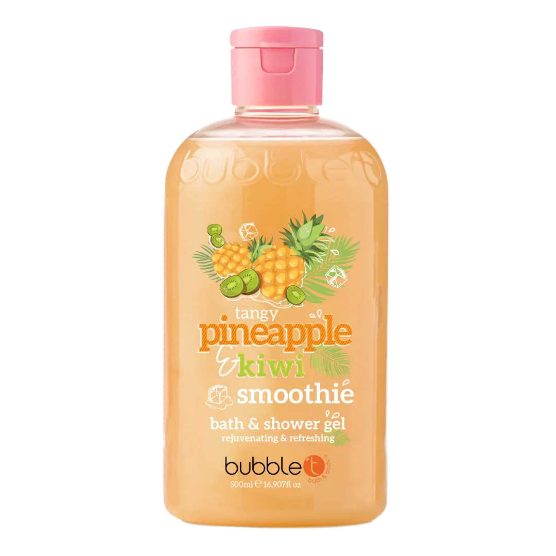 Gel de dus si baie cu aroma de ananas si kiwi, 500ml, Bubble T