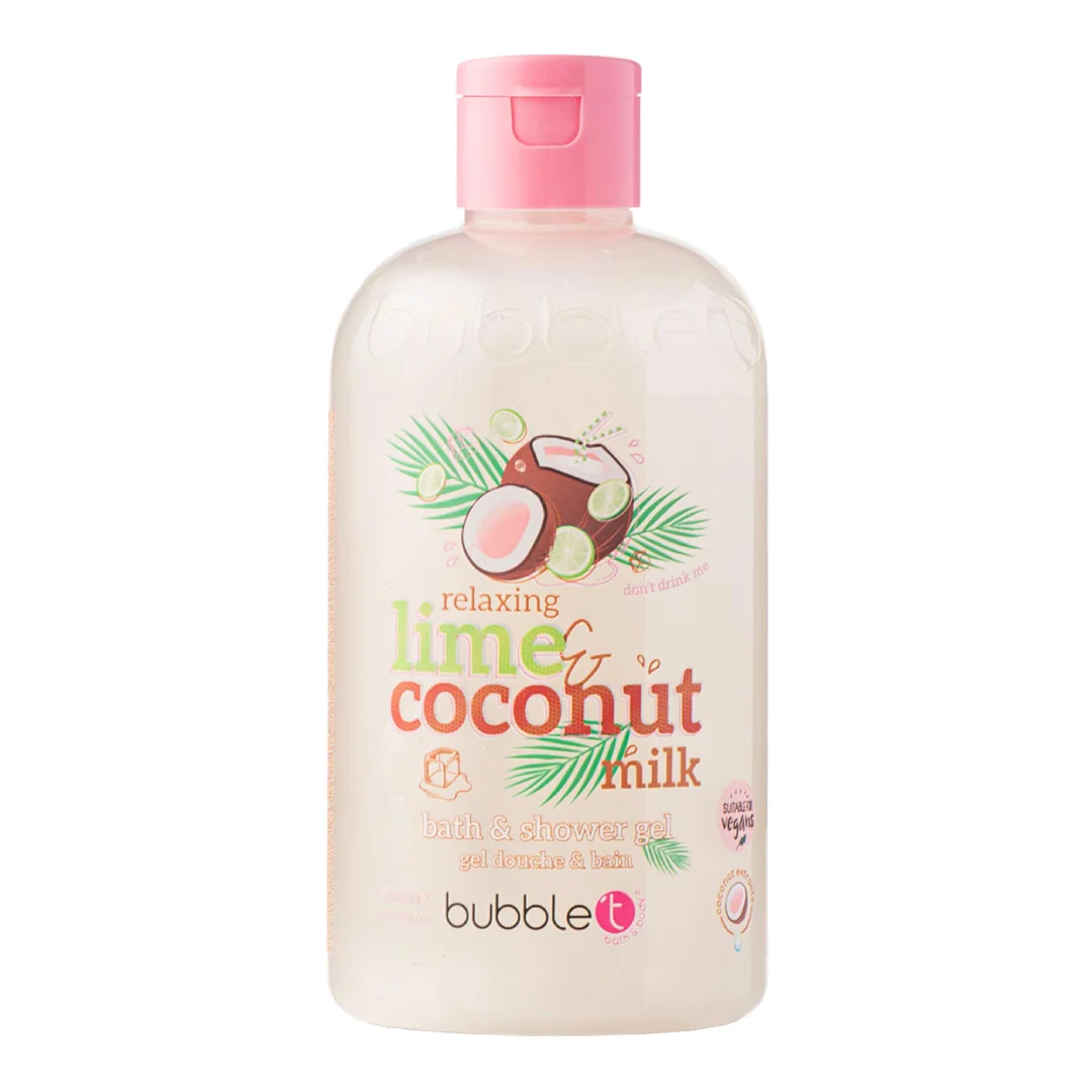 Gel de dus si baie cu aroma de cocos si lime, 500ml, Bubble T