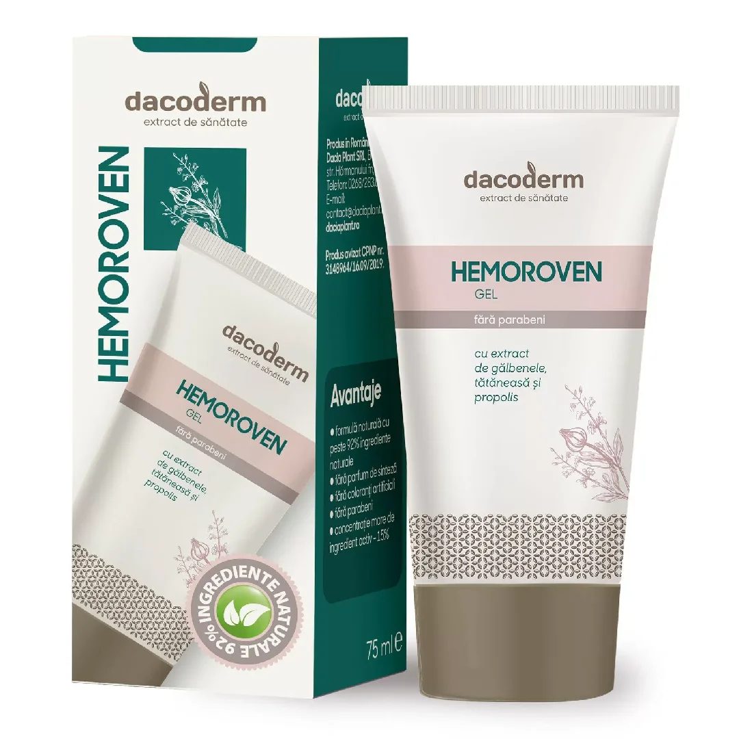 Gel Hemoroven Dacoderm, 75ml, Dacia Plant